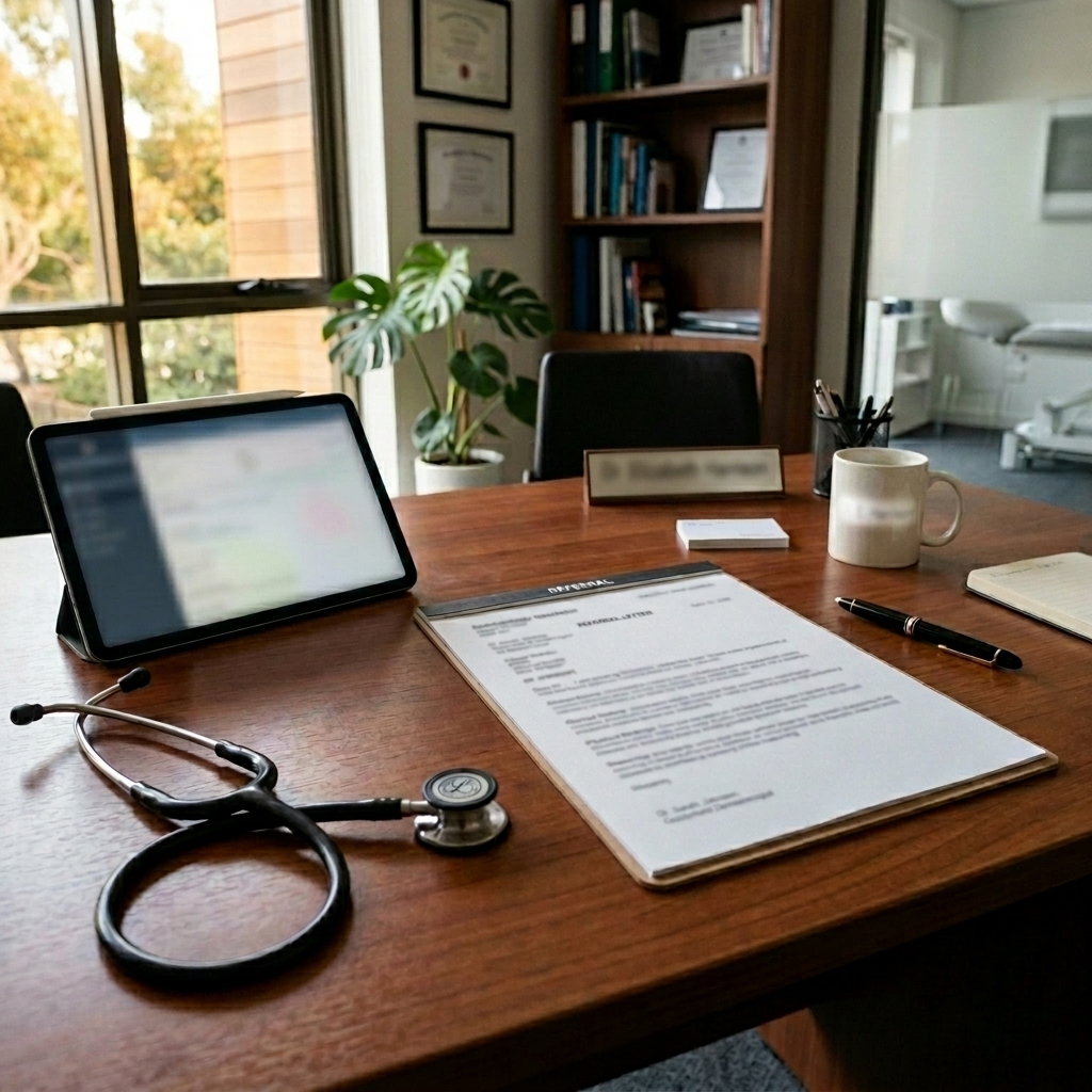 AI Medical Scribe generating SOAP notes, referral letters, patient summaries, and clinical task lists from a single consultation